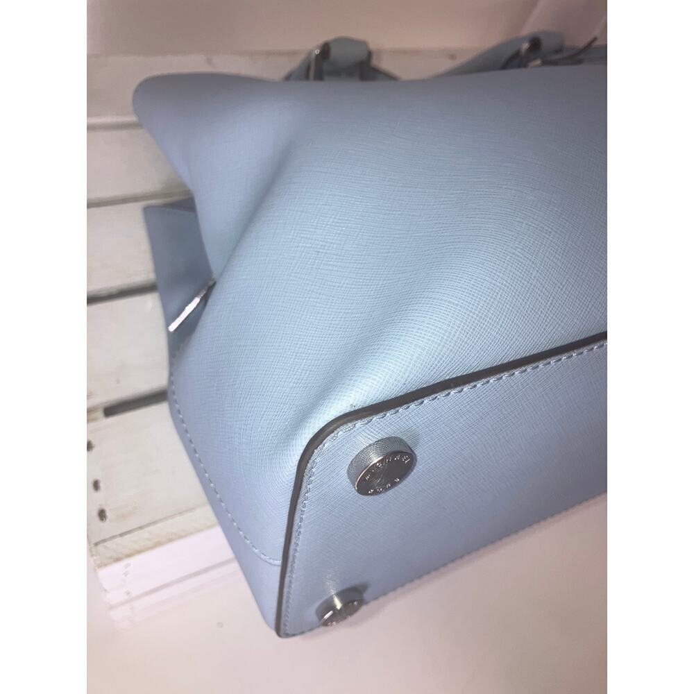 MICHAEL KORS, LARGE TRIPLE COMPARTMENT LIGHT BLUE HANDBAG - Picture 8 of 15